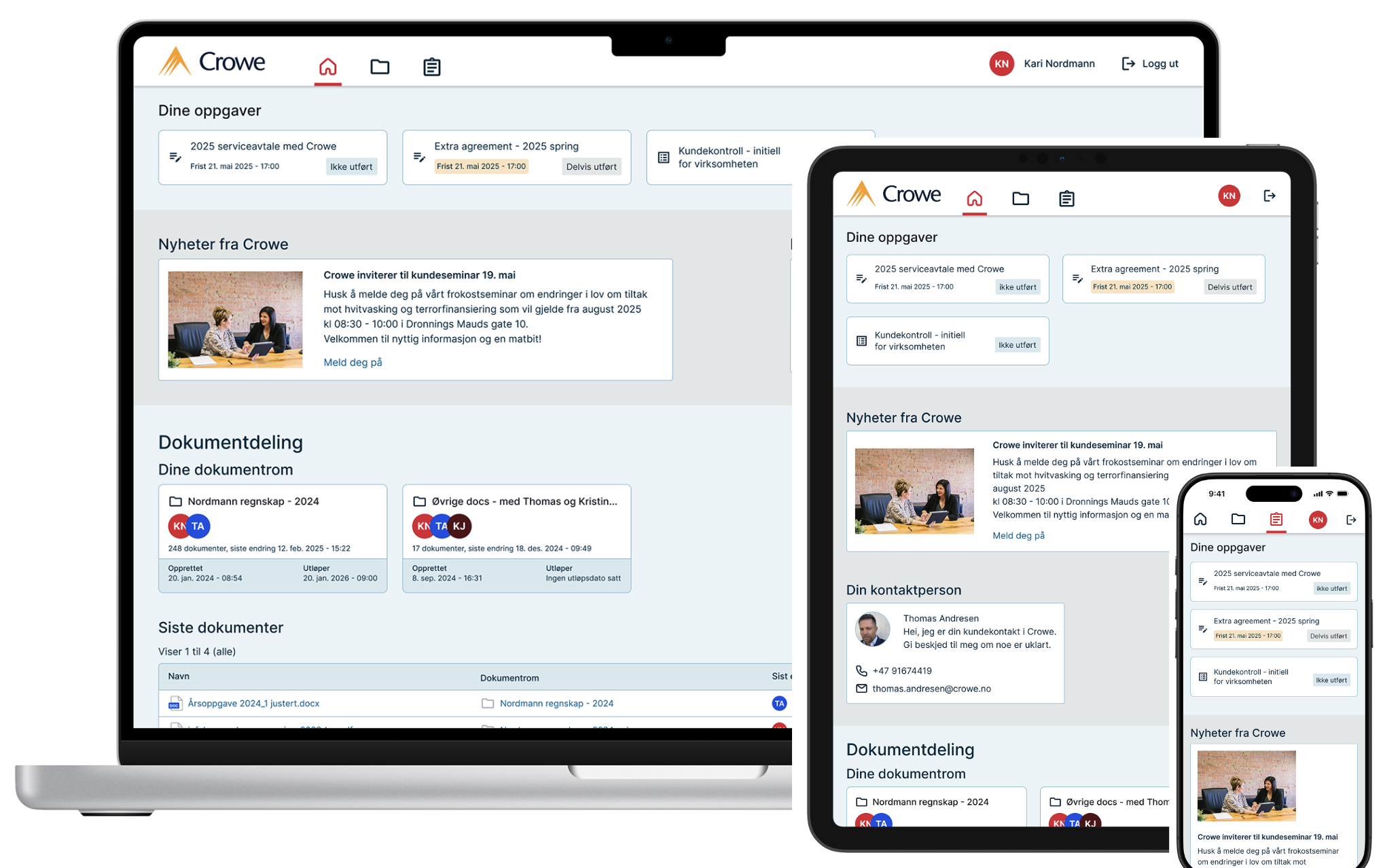 Visena Portal 2.0 Forside - støtter alle størrelser